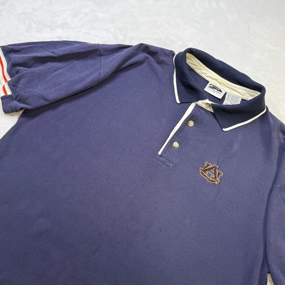 Vintage Pro Edge Auburn Tigers Polo Shirt Men's Large NCAA SEC Embroidered
